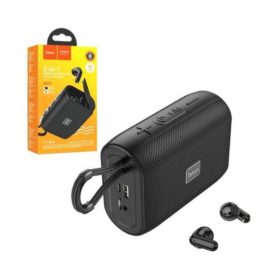 Hoco HC15 2in1 BT Speaker With BT Earbuds Black